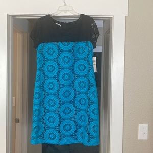 Blue and black dress. New with tags